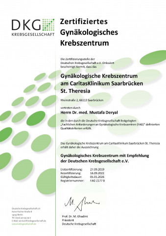 DKG Zertifikat: Gynäkologisches Krebszentrum