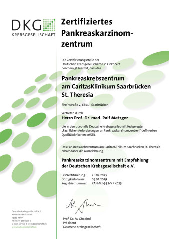 DKG Zertifikat Pankreaskrebszentrum